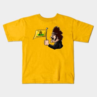 Javier milei with libertarian flag Kids T-Shirt